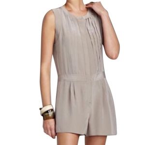 BCBG MaxAzaria 100% Silk Paloma Romper Hazelnut